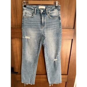 Vervet Women's Mid-Rise Straight Crop Jeans Size 26 Light Wash